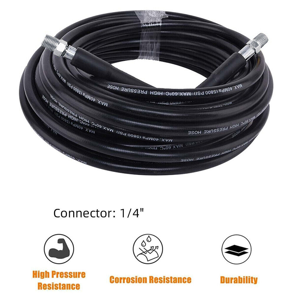 Sewer Jetter Kit for Pressure Washer 49FT Cleaner Hose 5800PSI NPT 1/4 Hose"
