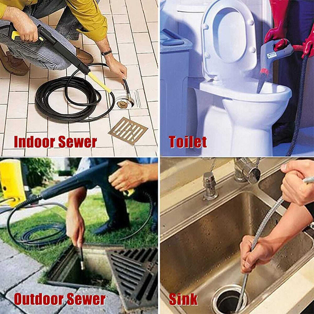 Sewer Jetter Kit for Pressure Washer 49FT Cleaner Hose 5800PSI NPT 1/4 Hose"