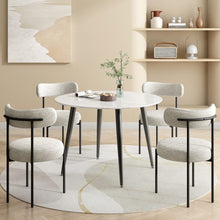 Load image into Gallery viewer, Luxe Boucle Cushioned Elsa Dining Chairs in Arctic White