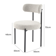 Load image into Gallery viewer, Luxe Boucle Cushioned Elsa Dining Chairs in Arctic White