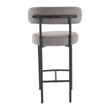 Load image into Gallery viewer, Contemporary Grey Boucle Elsa Low Bar Stools