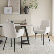 Load image into Gallery viewer, Teddy Fabric Bliss Armrest Dining Chair Ensemble