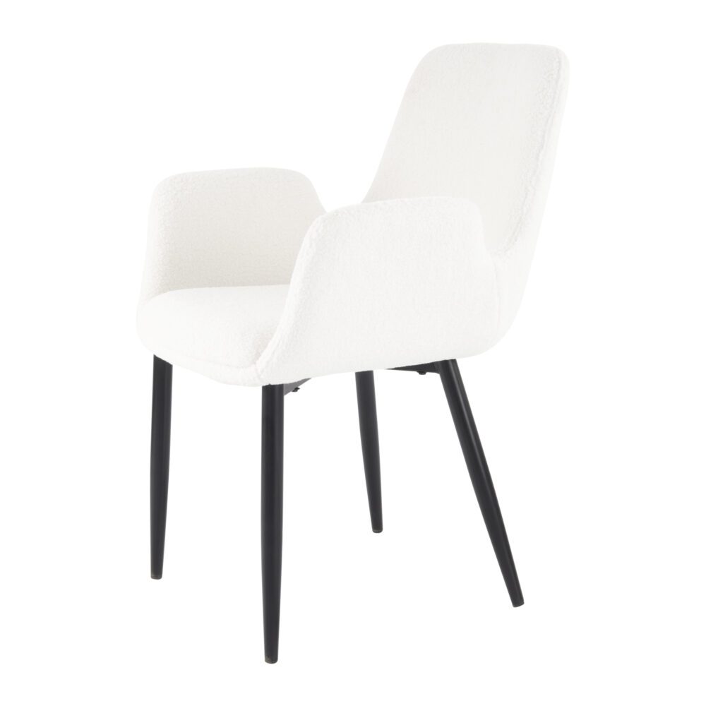 Teddy Fabric Bliss Armrest Dining Chair Ensemble