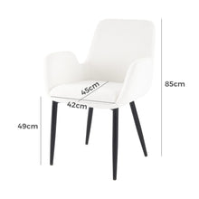 Load image into Gallery viewer, Teddy Fabric Bliss Armrest Dining Chair Ensemble