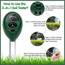 Load image into Gallery viewer, 3 In 1 Soil Ph Tester Water Moisture Test Meter Kit For Garden Plant Testing Au-copy