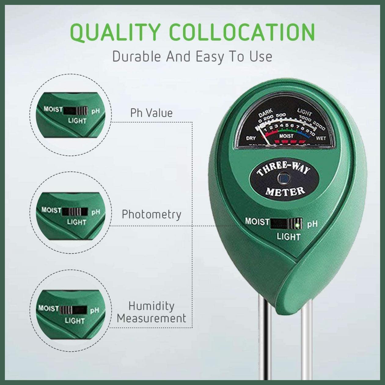 3 In 1 Soil Ph Tester Water Moisture Test Meter Kit For Garden Plant Testing Au-copy