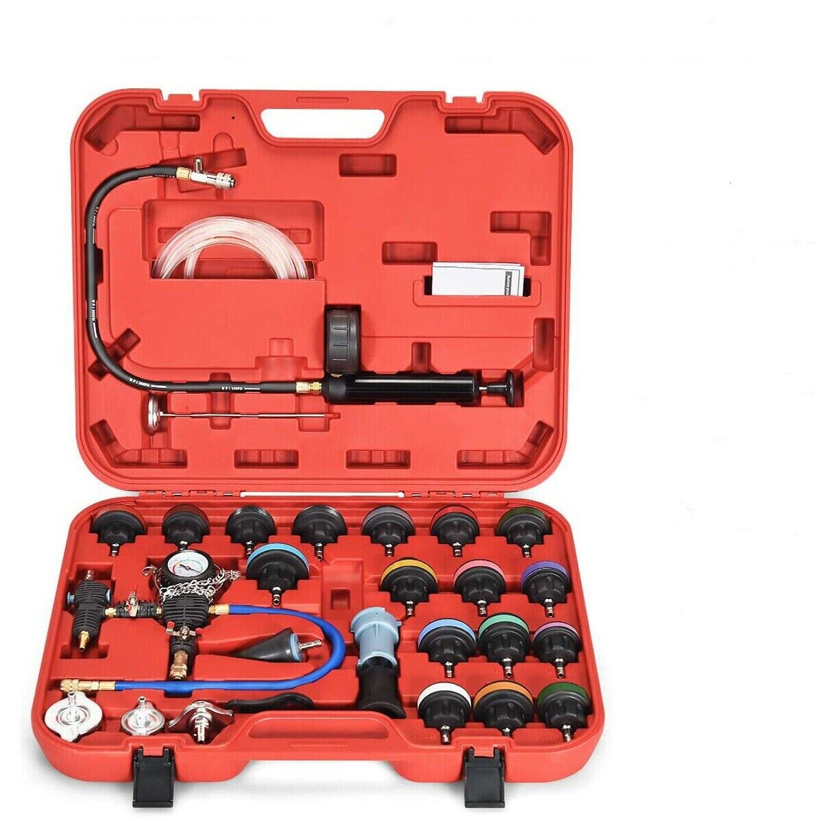 28Pc Radiator Pressure Test Set Cooling System Leaking Check Refill Vacuum Tool-copy