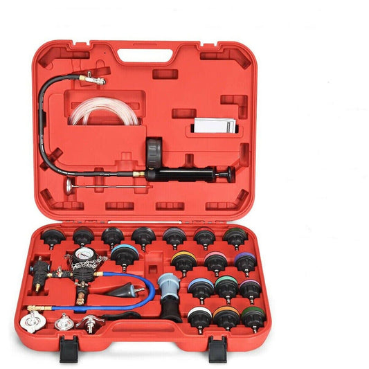 28Pc Radiator Pressure Test Set Cooling System Leaking Check Refill Vacuum Tool-copy