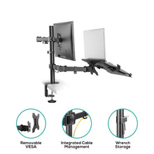 Load image into Gallery viewer, activiva Dual-Screen Articulating Monitor Arm with Interchangeable Laptop Holder
