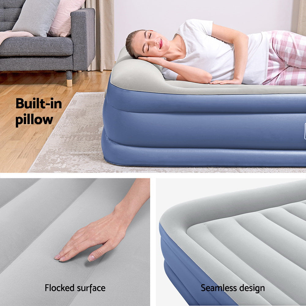 Bestway Air Mattress Queen Inflatable Bed 46cm Airbed Blue-copy