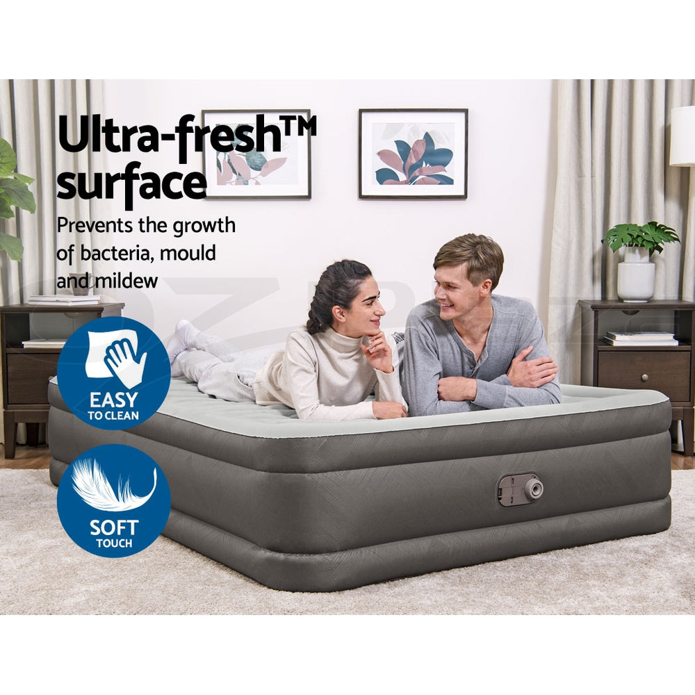 Bestway Air Mattress Queen Inflatable Bed 46cm Airbed Grey-copy