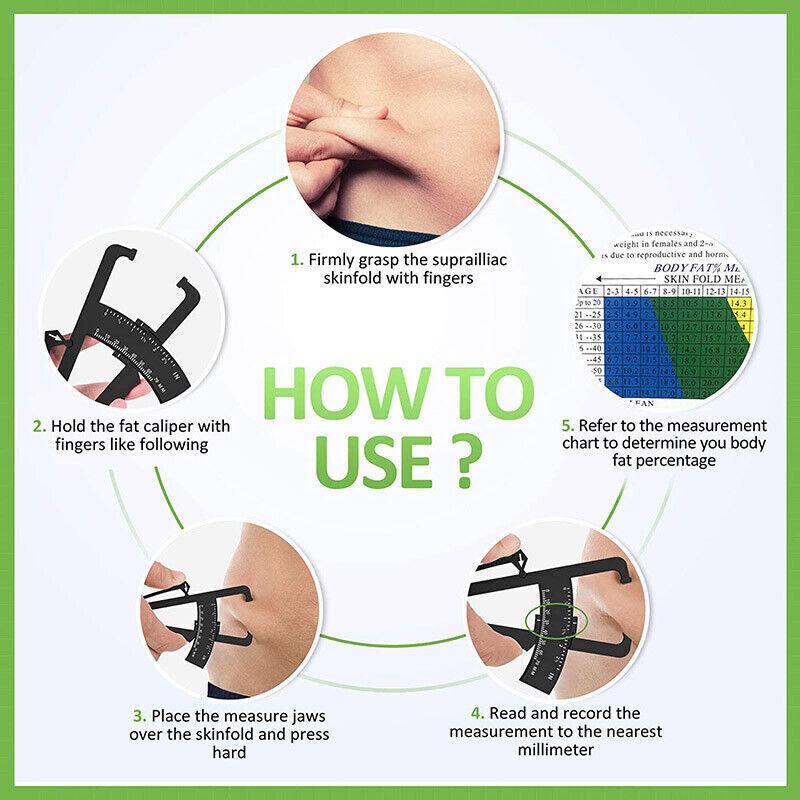 Body Fat Measurement Testing Caliper Skinfold Skin Fold Gym Weight Loss Test Au-copy