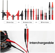 Load image into Gallery viewer, KAIWEETS 23PCS Multimeter Test Leads Kit with Replaceable Precision Probes Set and Alligator Clips, Test Probes, Test Hook, Flexible Wires Professional Kit General Use for Digital Electrical Testing-copy