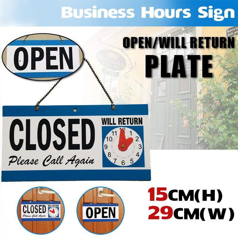 Open - Closed Will Return Sign Business Shop Door Restaurant Hand Crafted Clock-copy
