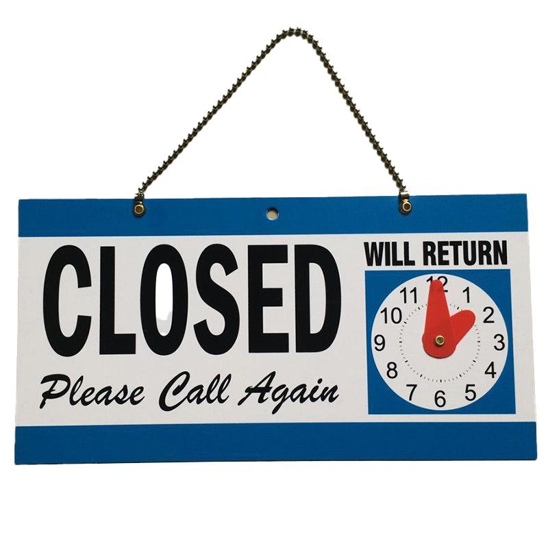 Open - Closed Will Return Sign Business Shop Door Restaurant Hand Crafted Clock-copy