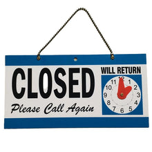 Load image into Gallery viewer, Open - Closed Will Return Sign Business Shop Door Restaurant Hand Crafted Clock-copy