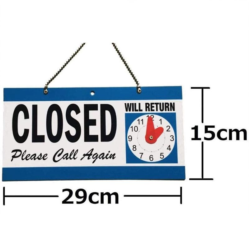 Open - Closed Will Return Sign Business Shop Door Restaurant Hand Crafted Clock-copy