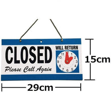 Load image into Gallery viewer, Open - Closed Will Return Sign Business Shop Door Restaurant Hand Crafted Clock-copy