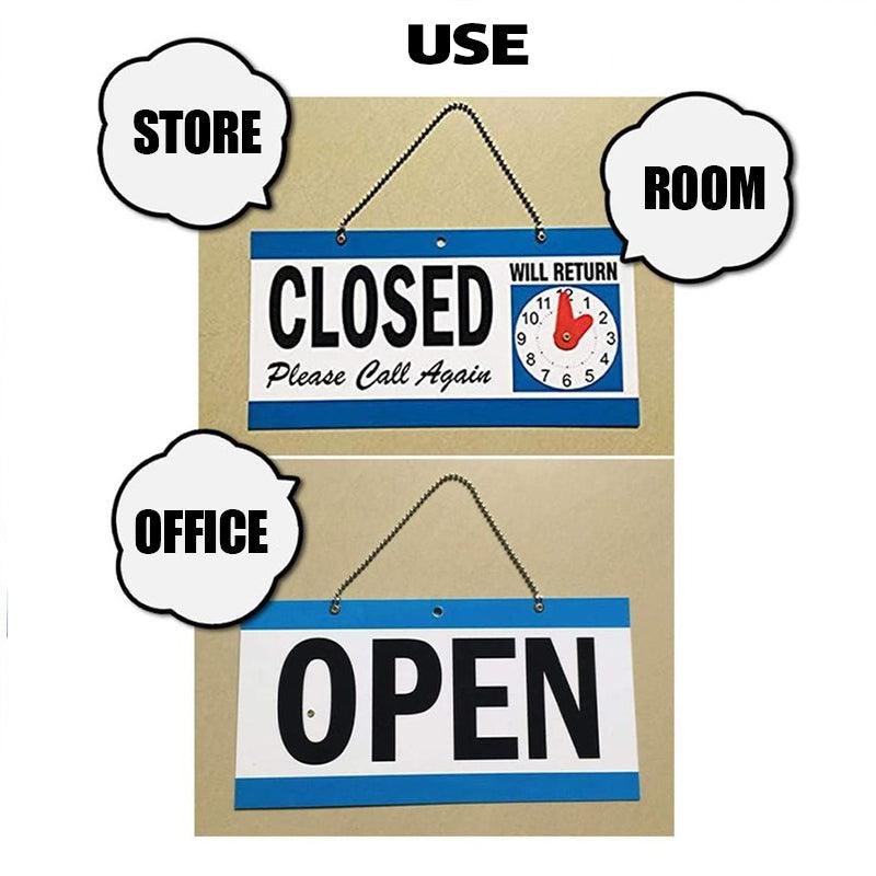 Open - Closed Will Return Sign Business Shop Door Restaurant Hand Crafted Clock-copy