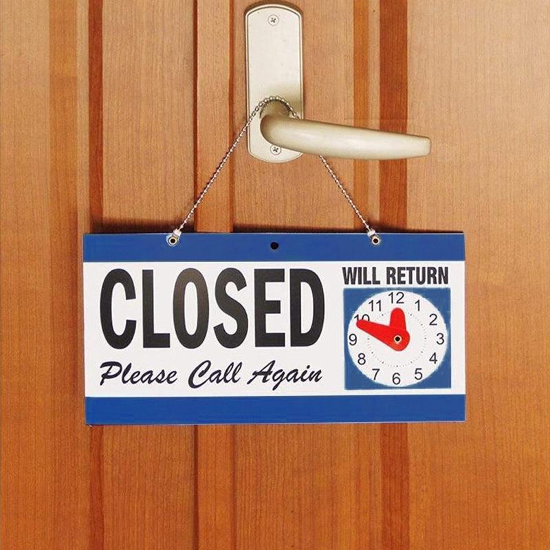 Open - Closed Will Return Sign Business Shop Door Restaurant Hand Crafted Clock-copy