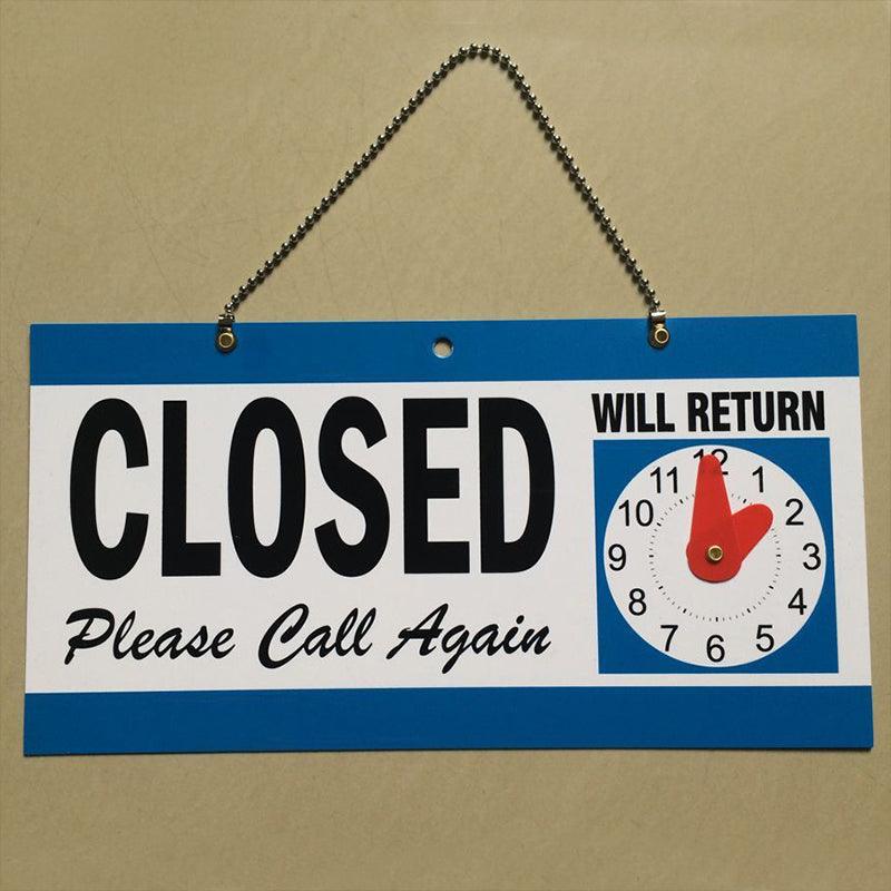 Open - Closed Will Return Sign Business Shop Door Restaurant Hand Crafted Clock-copy