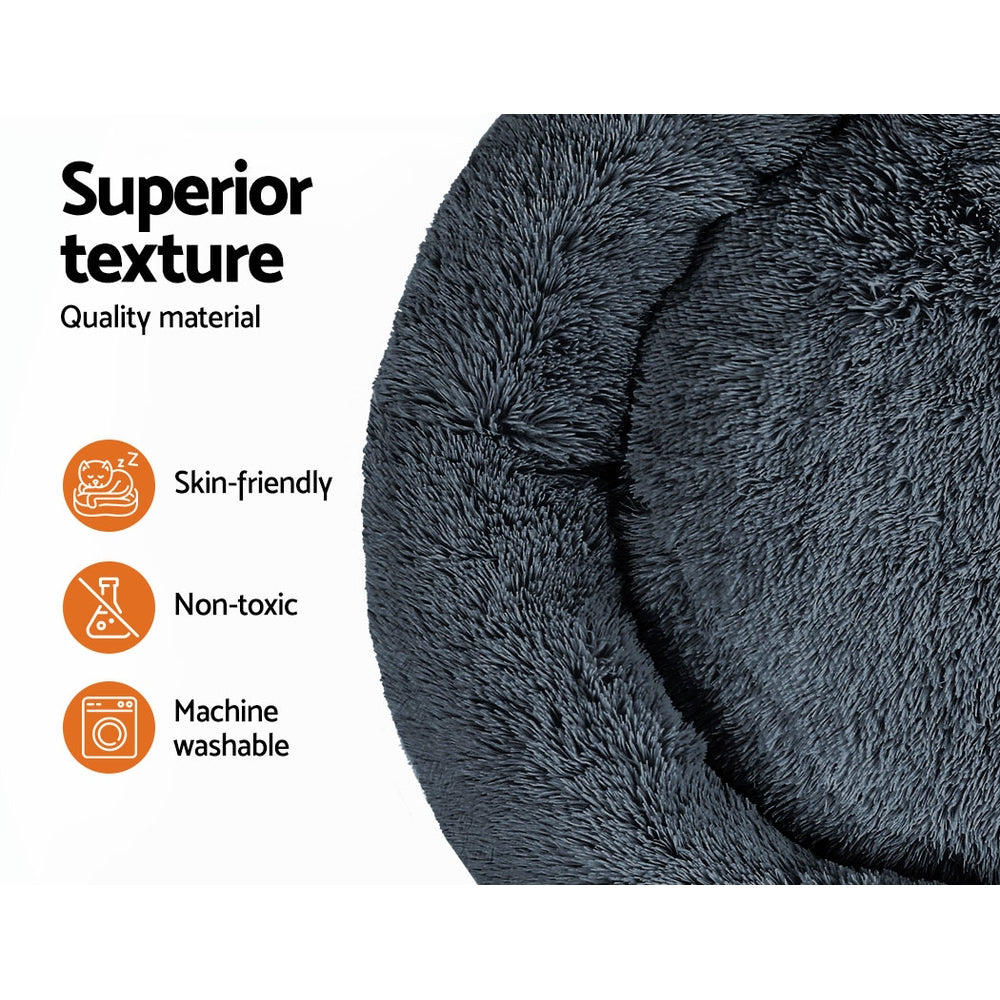 i.Pet Pet Bed Dog Cat 110cm Calming Extra Large Soft Plush Dark Grey-copy