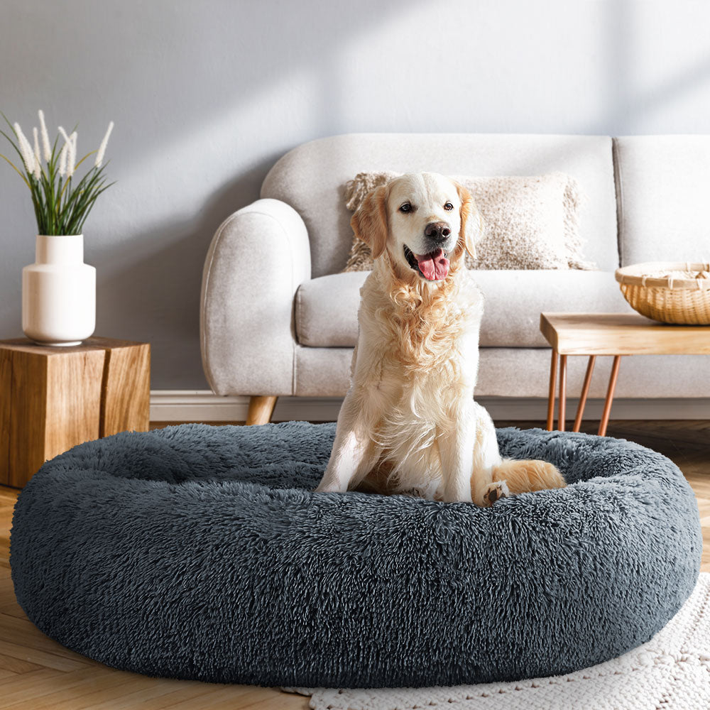 i.Pet Pet Bed Dog Cat 110cm Calming Extra Large Soft Plush Dark Grey-copy