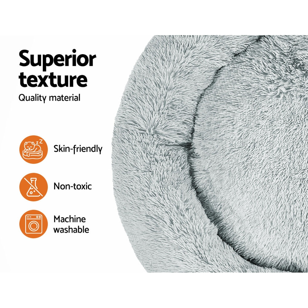 i.Pet Pet Bed Dog Cat 110cm Calming Extra Large Soft Plush Light Grey-copy