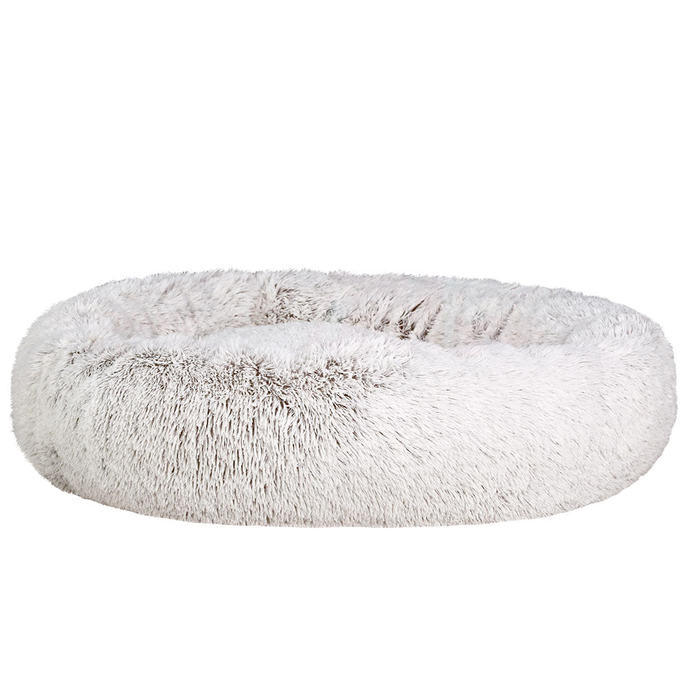 i.Pet Pet Bed Dog Cat 110cm Calming Extra Large Soft Plush White Brown-copy