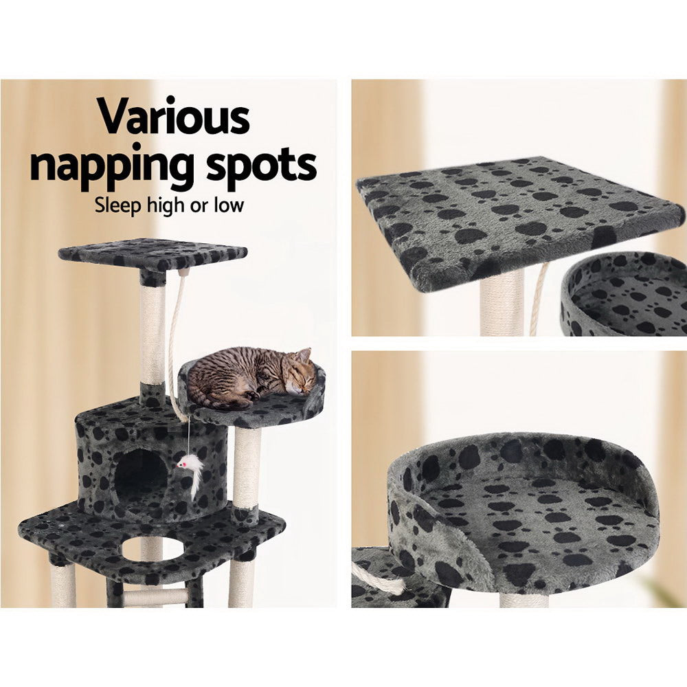 i.Pet Cat Tree 120cm Tower Scratching Post Scratcher Trees Bed Wood Condo Toys Bed-copy