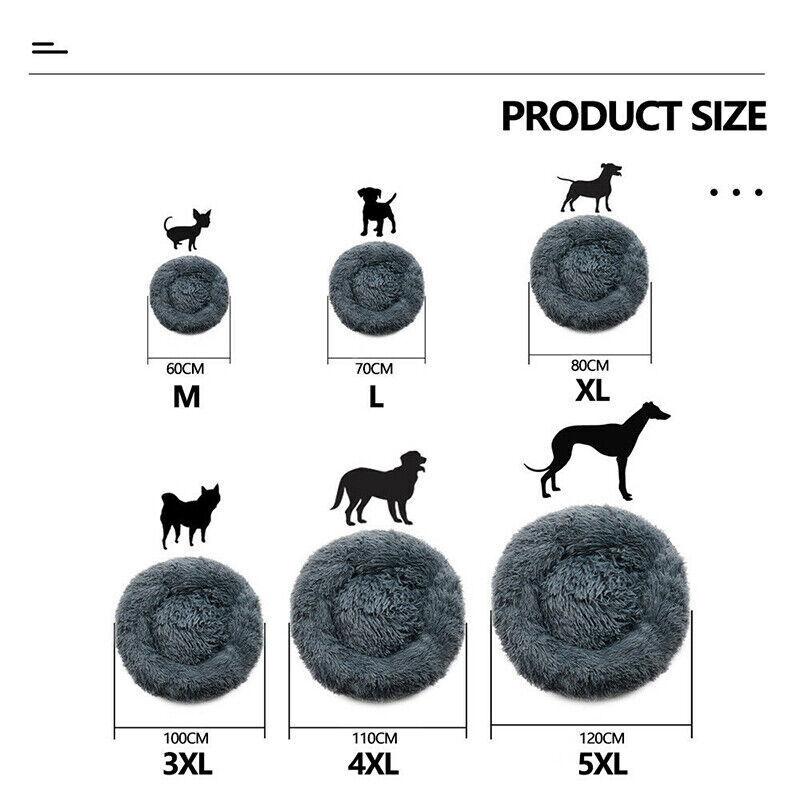Cat Bed Pet Bed Dog Donut Nest Calming Deep Sleeping Soft Plush Kennel Washable-copy