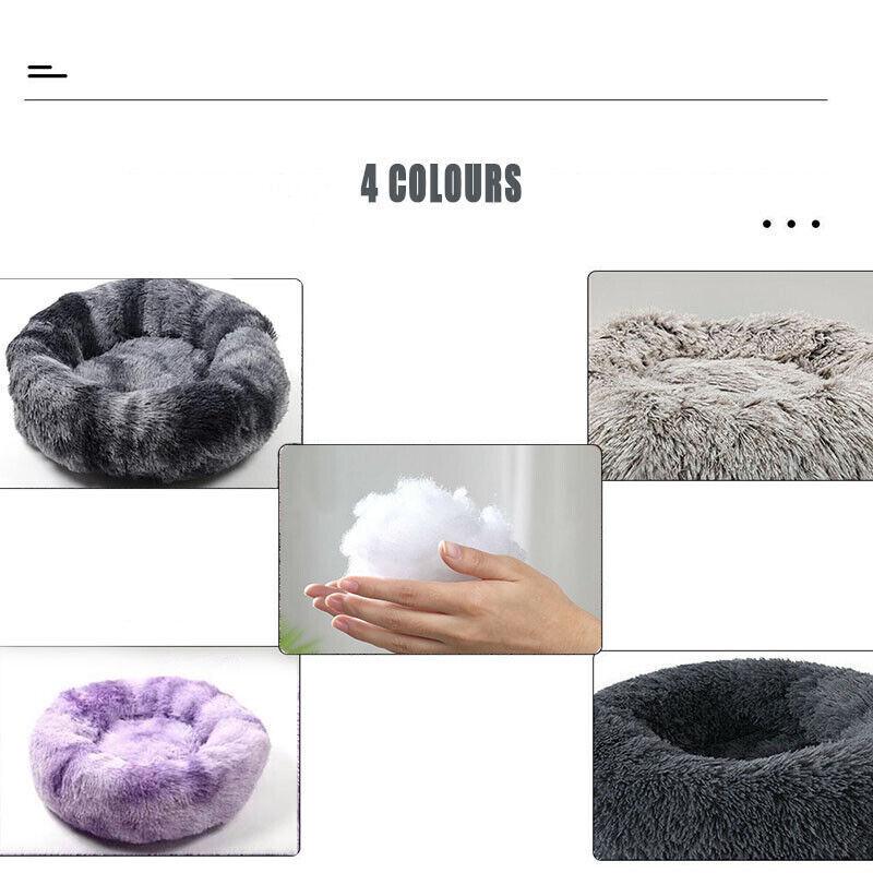 Cat Bed Pet Bed Dog Donut Nest Calming Deep Sleeping Soft Plush Kennel Washable-copy