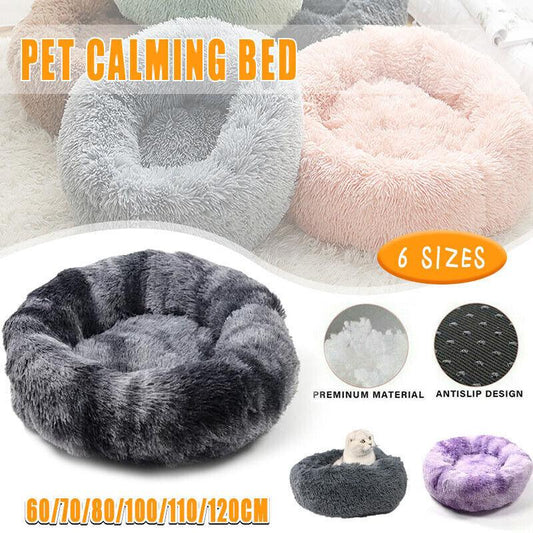Cat Bed Pet Bed Dog Donut Nest Calming Deep Sleeping Soft Plush Kennel Washable-copy