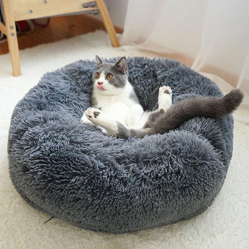 Cat Bed Pet Bed Dog Donut Nest Calming Deep Sleeping Soft Plush Kennel Washable-copy