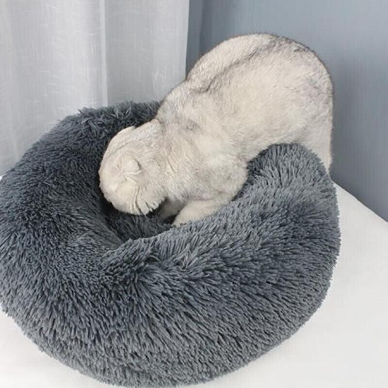 Cat Bed Pet Bed Dog Donut Nest Calming Deep Sleeping Soft Plush Kennel Washable-copy