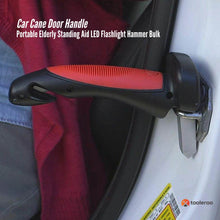 Load image into Gallery viewer, Car Cane Door Handle - Portable Elderly Standing Aid LED Flashlight Hammer Tool