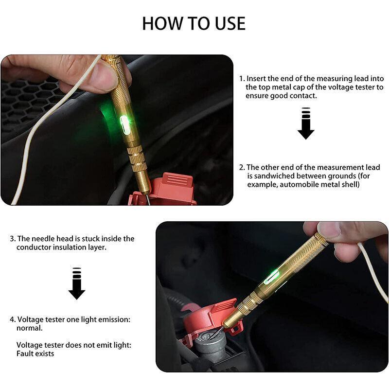 Auto Circuit Tester 6V 12V 24V Voltage Gauge Car Test Voltmeter Light Bulb New.-copy