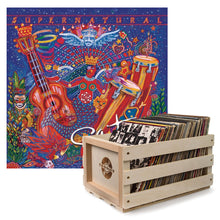 Load image into Gallery viewer, Crosley Record Storage Crate Santana Supernatural Vinyl Album Bundle