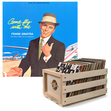 Load image into Gallery viewer, Crosley Record Storage Crate & Frank Sinatra - Come Fly With Me - Vinyl Album Bundle