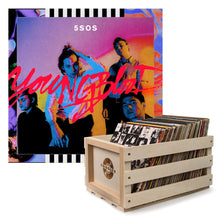 Load image into Gallery viewer, Crosley Record Storage Crate & 5 Seconds Of Summer Youngblood - Vinyl Album Bundle