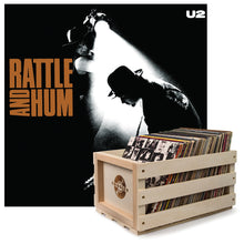 Load image into Gallery viewer, Crosley Record Storage Crate & U2 Rattle And Hum - Vinyl Album Bundle