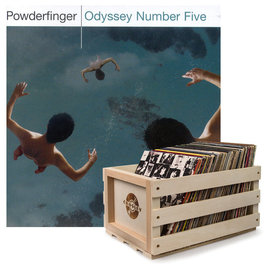 Crosley Record Storage Crate &  Powderfinger Odyssey Number Five - Vinyl Album Bundle