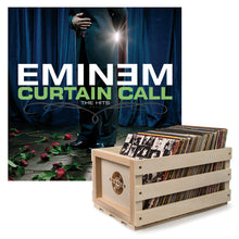 Load image into Gallery viewer, Crosley Record Storage Crate & Eminem Curtain Call - Double Vinyl Album Bundle