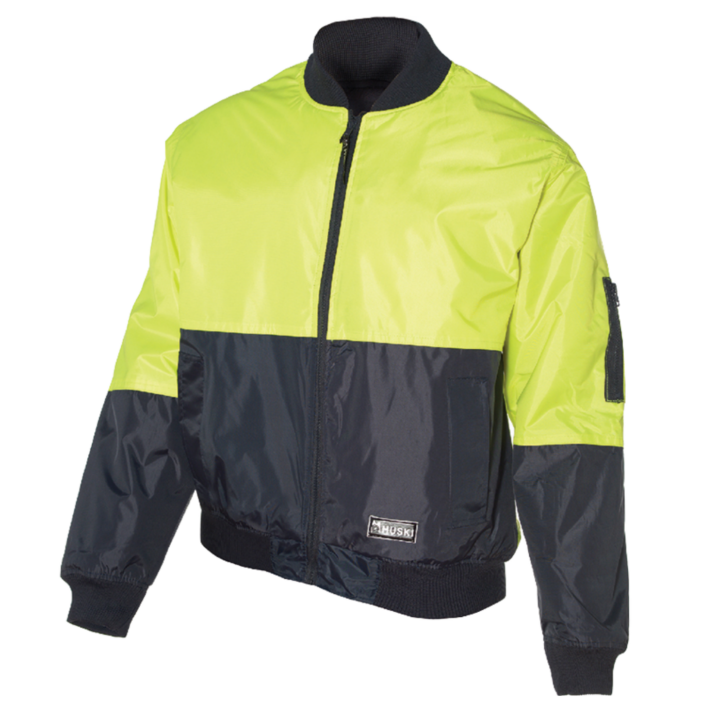 HUSKI 3M Flyer Fully Waterproof Bomber Jacket Hi Vis Work Quilted Lining - Orange - 4XL (122)