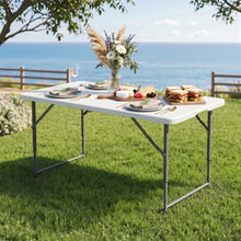 Load image into Gallery viewer, Gardeon 123cm Folding Table Portable Fold-in-Half with Handle Camping Picnic Adjustable Height
