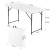 Gardeon 123cm Folding Table Portable Fold-in-Half with Handle Camping Picnic Adjustable Height