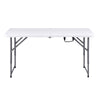 Gardeon 123cm Folding Table Portable Fold-in-Half with Handle Camping Picnic Adjustable Height