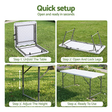Load image into Gallery viewer, Gardeon 123cm Folding Table Portable Fold-in-Half with Handle Camping Picnic Adjustable Height
