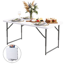 Load image into Gallery viewer, Gardeon 123cm Folding Table Portable Fold-in-Half with Handle Camping Picnic Adjustable Height
