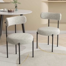 Load image into Gallery viewer, Luxe Boucle Cushioned Elsa Dining Chairs in Arctic White

